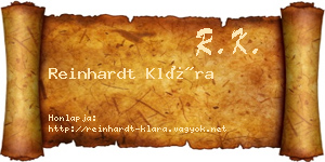 Reinhardt Klára névjegykártya